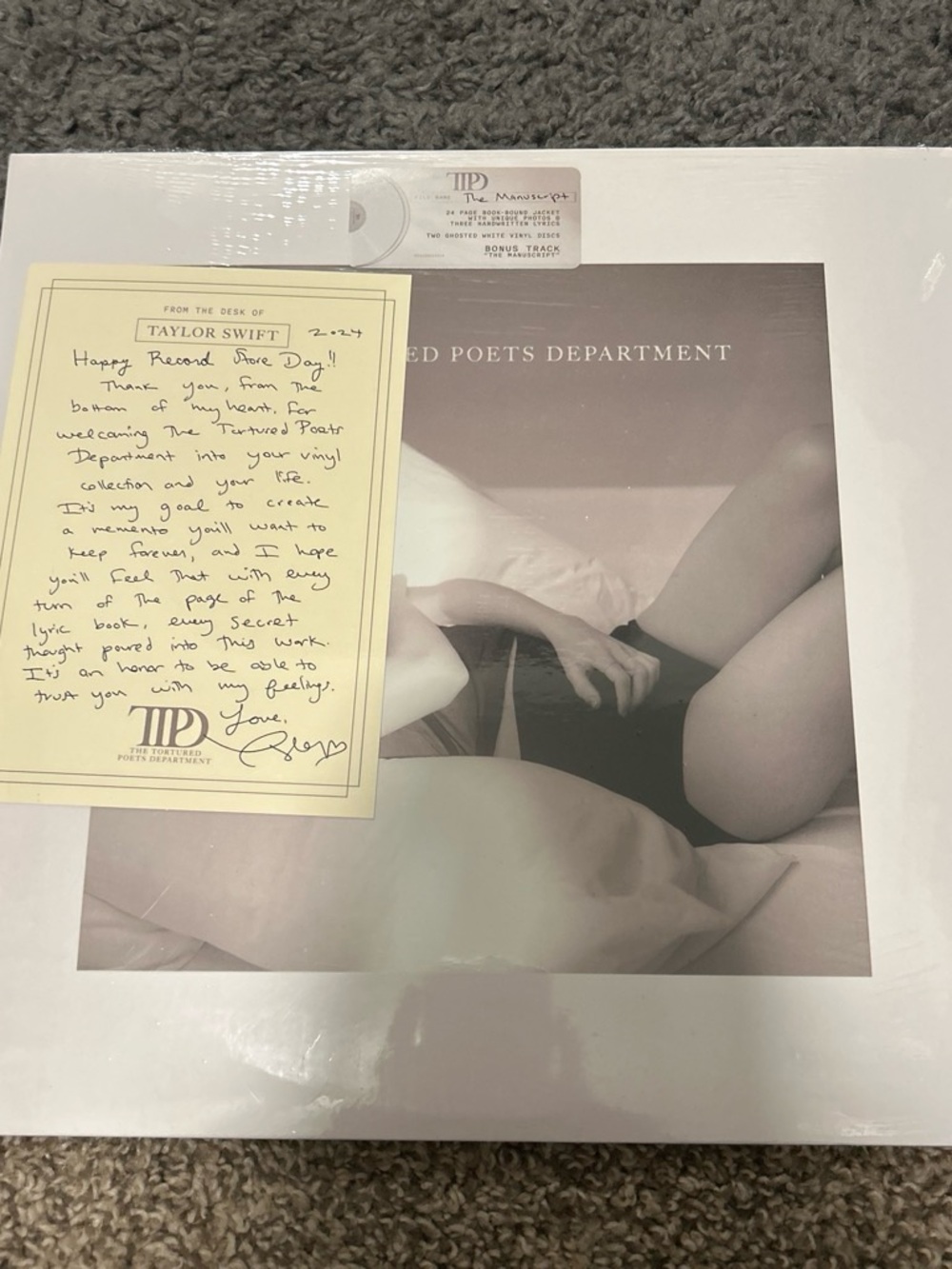 Taylor Swift Black Rsd special Manuscript vinyl